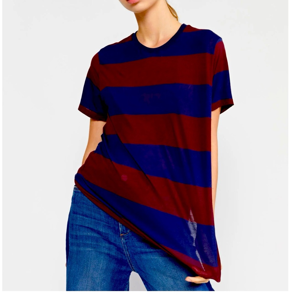 Cynthia Rowley red/navy striped T-shirt